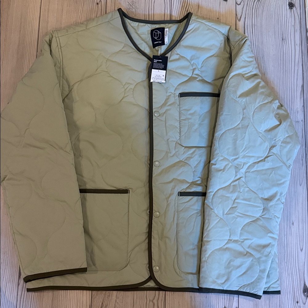 Original Use Men's Light Olive Quilted Jacket Size L